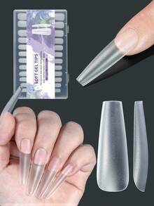 240/50pcs Soft Silicone Press-On Nail Clips, Matte Full Coverage Press-On Nails, Pointed Nails, Coffin Nails, Press-On Nails, Girls Women Nail Art DIY Nail Supplies - Multicolor - View 3