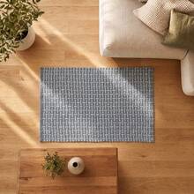 KIWI MOBLEKIT | Baumwollteppich 60x90 cm, blau mit geometrischem Muster, Wohn- und Schlafzimmerteppich, weicher Stoff aus 100 % Baumwolle, OEKO-TEX Standard 100 zertifiziert, nordischer Stil - Azul op2 - Übersicht 8