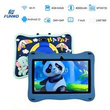 yesido Tablet 7 inci dengan RAM 4GB + ROM 64GB / Prosesor Quad-Core 1.3GHz / Android 13 MTK8321 / Layar IPS HD 1280x800 / Kamera 2MP+5MP / Baterai 4000mAh / WiFi, Kontrol Orang Tua, Edukasi, Game / Bahan ABS + Silikon, Tablet Edukasi - Biru - View 3