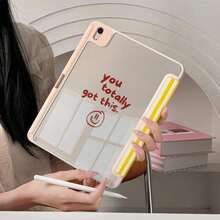 1pc Striped Print Tablet Protective Case With Pen Slot, Multi-Angle Magnetic Stand, Auto Sleep/Wake Support, Compatible With IPad PRO/AIR, Pad 5/6/7, Matepad - Multicolor - View 4