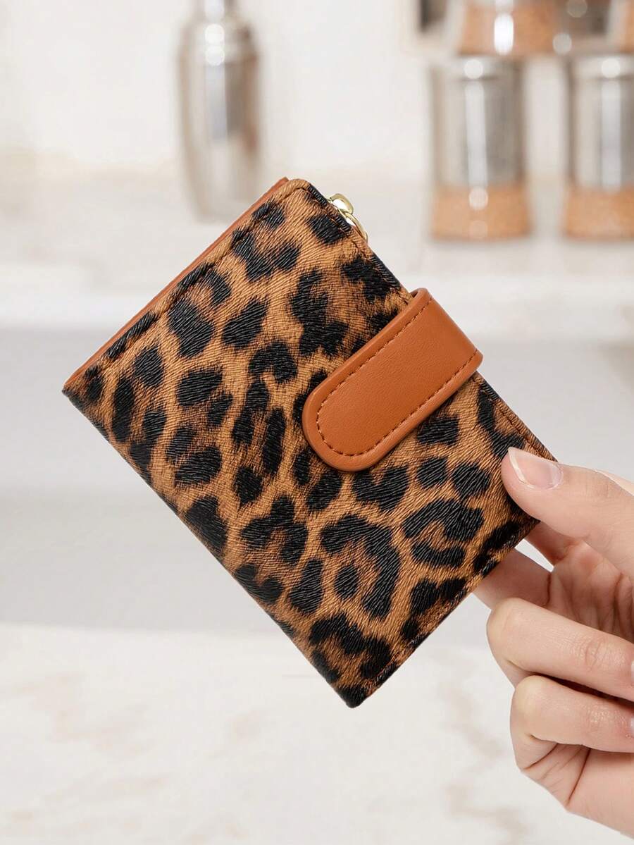 MIYIN 女款時尚極簡鱷魚壓紋小錢包，雙折式按扣開合拉鍊零錢袋，附卡槽，便攜日常使用迷你卡夾