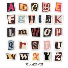 1 Set (52pcs) Aesthetic Vintage English Letter Square Stickers - Perfect For DIY Scrapbooking, Notebook Stickers, Luggage, Guitar & Diary | Creative Stationery & Holiday Gift Ideas - Random - View 7