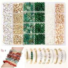 720pcs Asymmetrical Stone Perforated Beads, DIY Jewelry Accessories Material Kit, Handmade Necklace Bracelet Jewelry Series - Multicolor - View 17