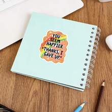 3Inches-1PC I Gave Up Funny Sticker Relatable Burnout Humor Minimalist Sarcasm Decal For Laptops Water Bottles Notebooks Cups Journals Lockers For Students Teachers Office Workers Creatives Retail Workers And Chaos Lovers - Multicolor - View 5