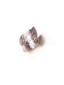 24/36/48pcs Leaf-Shaped Gold Napkin Rings, Shiny Metal Napkin Rings Table Decoration, Fashionable Autumn Napkin Rings Bulk, Suitable For Christmas, Easter, Wedding, Party, Elegant Table Setting - Silver 1 - View 3