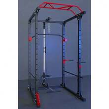 Jaula de entrenamiento de fuerza multiusos,Power Rack Pull Ups Sentadillas Dominada Jaula De Potencia,jaula de peso para gimnasio en casa,máquina de entrenamiento  Power Rack - Negro - Ver 1