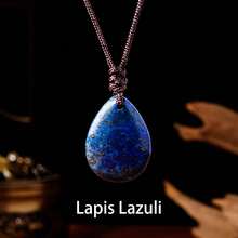 1pc Teardrop Natural Chakra Crystal Pendant Necklace, Healing Amethyst Rose Quartz Energy Amulet Jewelry, Spiritual Meditation Protection - Water Drop Pendant - View 13