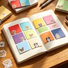 Puppy Sticky Note Set | 3-Inch Self-Adhesive Kawaii Memo Pad | Must-Have Desk Decor For Dog Lovers | Cute Dog Stationery Gift, Healing Item For Students & Office Workers - Dog - View 3
