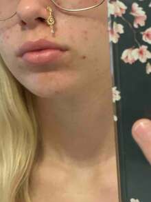 1pc Crystal Decor Tassel Long Non-Piercing Nose Ring, Suitable For Women's Daily Wear - Gold - View 3