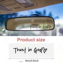 Trust God, 4Pcs Rearview Mirror Stickers. Durable, Vibrant, Adhesive Auto Decals For Exterior Trim. Bold Vehicle Embellishments, Decorative Car Accessories. - White+Black/4pcs - View 10