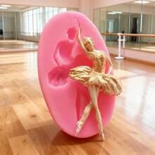 1pc Ballet Girl Silicone Mold, Minimalist Style Handmade, Suitable For Home Decor Candles, Plaster Decorative Ornaments And Souvenirs, Easy To Demold And Reusable - Pink - View 1
