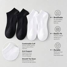 4 Pairs Versatile Sweat-Absorbent Sports Solid Color Boat Socks Non-Slip For Men And Women - Invisible Socks - View 3