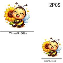 1/2/3pcs Sunflower & Little Bee Heat Transfer Stickers, Cute Healing Spring Floral DIY Prints, Suitable For Kids T-Shirts, Canvas Bags, Dresses - Multicolor - View 13