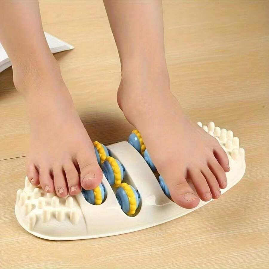 1pc Fitness And Yoga Foot Massager With 4 Rows Of Massage Rollers, Relieves Muscle Tension - Foot Massager - View 1