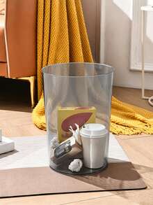 1/2PCS Transparent Trash Can, Home Use No Lid Luxury Large Capacity Living Room Office Plastic Round Storage Trash Can, Transparent Flower Bucket Large Round Vase Wear-Resistant Flower Pot Root Space Design Flower Arrangement Container, Ice Beer Container - Grey - View 6