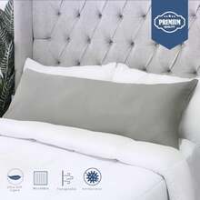 ALVANA Almohada Corporal Cojín de Cuerpo Completo Almohada Larga Transpirable Relleno Down Alternative - Gris - Ver 8