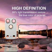 CASECOPS 1PC Silver, AR Camera Lens Screen Protector For Smartphone. Compatible With Iphone 17 Pro Max/17 Pro. Sapphire Tempered Glass Lens Cover With Aluminum Alloy Metal Plate, 99% High Transparency, HD Clear Photo Quality, Anti-Glare Night Shooting, Scratch Resistant, Shockproof, Case Friendly, Easy Installation, Full Camera Protection, One-Piece Rear Lens Guard - Silver - View 6