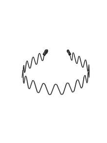 1 Peça Tiara de Metal Zig Zag Antiderrapante Ondulada com Dente de Tubarão, Pente Invisível Traseiro, Acessório Esportivo para Cabelo Feminino, Acessório de Cabelo Tropical - Preto - Visão 2