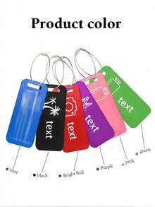 1pc Customizable Engraved Luggage Tag - Personalized Name/Address Travel Bag Label With Metal Ring - Colorful Portable Luggage Identification Tag Suitable For Handbag - Multicolor - View 4