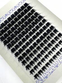 HBZGTLAD 12 Rows 10-18mm Dense Fluffy Hot Melt Thick Eyelash Extensions D Curl Fluffy Eyelash Clusters 0.05/0.07 Thickness Russian Curl Wispy Individual Mixed Eyelash Extensions Reusable - D - 查看 8