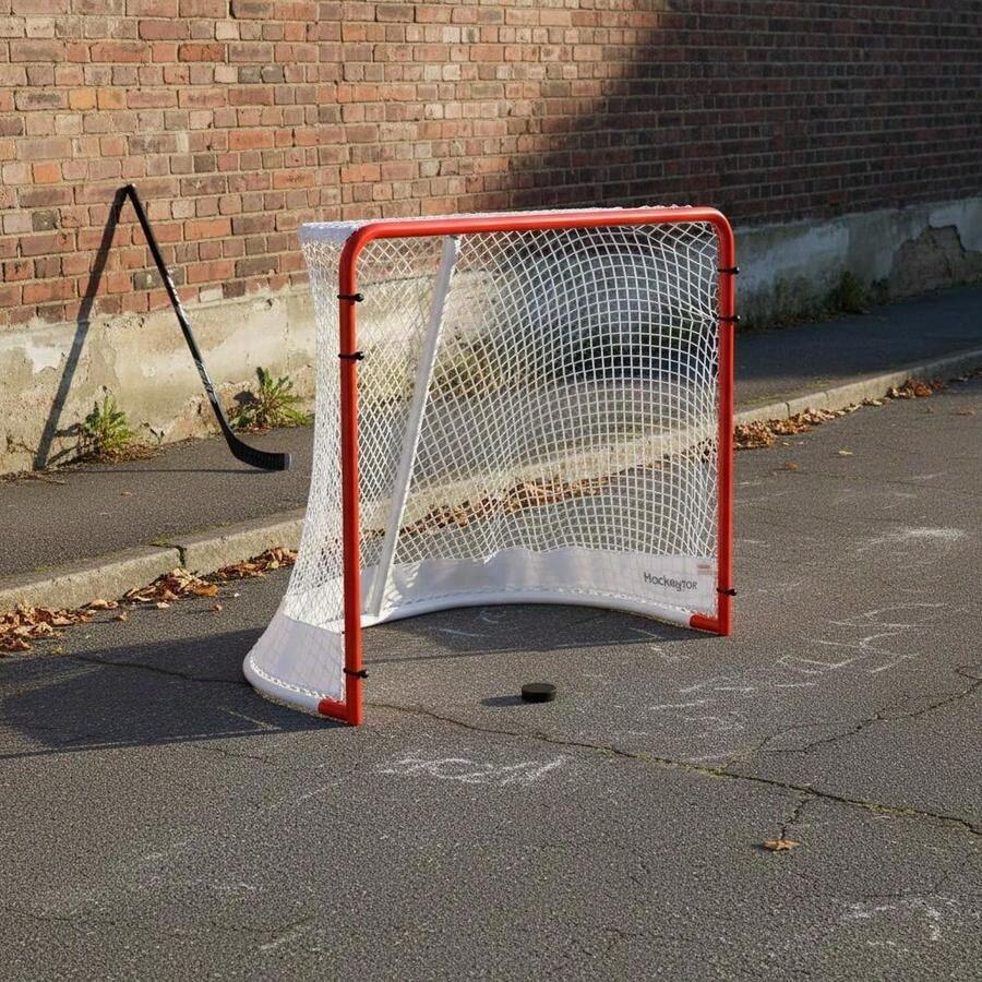Hockey Goal Street Hockey Net, 183 X 64 X 122 Cm Hockey Training Goal Set, Official Professional Indoor/Outdoor Hockey Goal Made Of Steel Tubes With Net, White/Red, Training-XY17122 - Multicolor - View 1