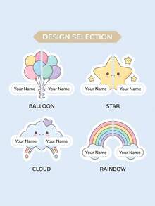 2-48pcs Customized Shoe Name Stickers, Children's Shoe Labels, Nursery Shoe Laces Labels, Insoles Stickers, Children's Identification Labels. - Multicolor - View 6
