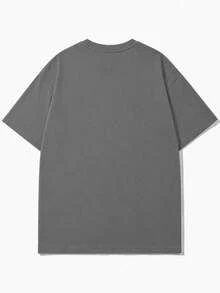 Plus Size Streetwear Sports Style PARIS Print T-Shirt, Summer Men's Basketball Running Training Casual T-Shirt - Dark Grey - View 4