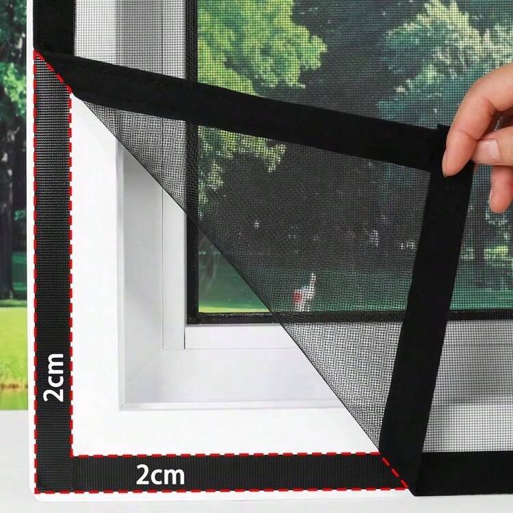 1pc Self-Adhesive Window Screen, Summer Home Invisible Insect Net, Easy To Install - Black Mesh With Black Edges - View 10