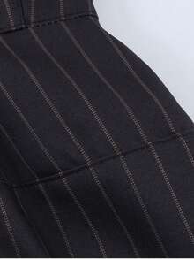 Spring/Autumn Fine Striped Dress Suit Black - Black - View 5