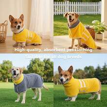 1pc Dog Bathrobe, Absorbent Pet Towel Robe, Quick-Drying Fabric, Reversible Design With Adjustable Structure, Suitable For Different Dog Breeds And Body Types, Ideal For Bathing, Swimming, Beach And Daily Grooming - Multicolor - View 6