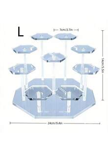 1 pieza Soporte de exhibición de acrílico para caja ciega, estante de almacenamiento y exhibición para muñecas y figuras, estante de almacenamiento de adornos, estante de cosméticos - transparente - Ver 5