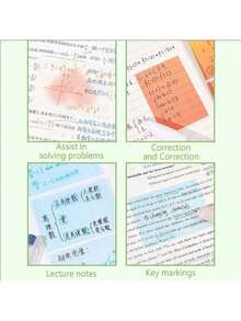Gradient Transparent Sticky Notes With Storage Box, Multiple Colors Available, Suitable For Office And School Use - Back To School Essential, Desktop Organizer, Also As Decorative Or Creative Gift - Boxed - View 2