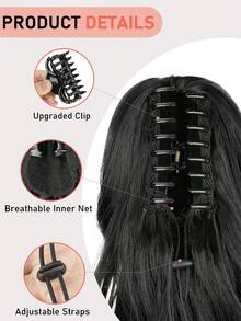 nimoki 14 Inch Clip-In Ponytail Hair Extension, Heat-Resistant Synthetic Fiber, Suitable For Women And Girls, Perfect For Parties And Daily Wear - Multicolor - View 3