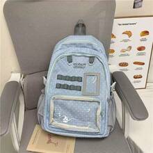 女款迷你後背包，可愛透明後背包，大學生迷你後背包，DIY徽章展示板，尼龍校園風後背包，新品上市，返校禮物/動漫/演唱會粉絲後背包，甜美少女風 - 彩色 - 查看 11