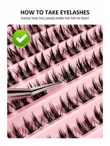 100pcs Cartoon Cluster False Eyelashes D Curl Anime Style Fluffy Glossy 8-16mm Single Lash Extensions Suitable For Beginners Makeup - D - View 6