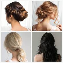 Almohadilla de esponja tipo donut para volumen explosivo del cabello, herramienta de volumen y clip para el cabello, marrón claro, negro, beige, marrón oscuro - Ver 3