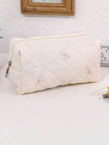 1PC Colorful Bowknot Embroidered Pattern Pencil Case, Creative Large-Capacity Stationery Storage Bag, Perfect For Back-To-School Supplies - Multicolor - View 13