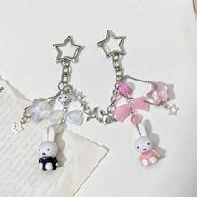 MIFFY 1pc Keychain, Mini Rabbit Pendant, Backpack Charm, Phone Case Decoration, Cute Bag Accessory, Gift For Girls - Multicolor - View 8