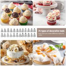 12'' Cake Turntable Aluminum Cake Revolving Stand Holder Cake Baking Decor Tools Home Cake Making Decorating Rotating Metal Display Stand Ultimate Baking Set 24 Nozzles & Icing Tools - View 5