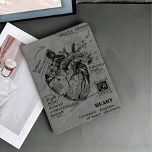1pc - Heart-Themed Tablet Protective Case, Incorporating Scientific Elements - Ideal For Science Enthusiasts And Romantics, Cool Flip Cover Protective Case With Pen Slot - Multicolor - View 3