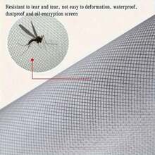 1pc Self-Adhesive Window Screen, Summer Home Invisible Insect Net, Easy To Install - Gray Mesh With White Trim - View 9