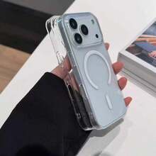 1pc Glitter Magnetic Phone Case Compatible With IPhone 17 Pro, High Transparency PC Shell For Apple 17 Air, 16 Pro Max Protective Case - Clear - View 4