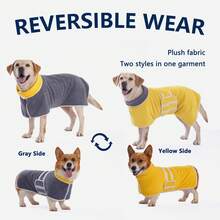 1pc Dog Bathrobe, Absorbent Pet Towel Robe, Quick-Drying Fabric, Reversible Design With Adjustable Structure, Suitable For Different Dog Breeds And Body Types, Ideal For Bathing, Swimming, Beach And Daily Grooming - Multicolor - View 8