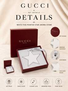 Gucci 古馳五角星擴香石7×7.5cm，配銀絲帶，淡香持久可懸掛衣櫃車內，禮盒包裝送禮精緻 - 紅色五角星 - 查看 6
