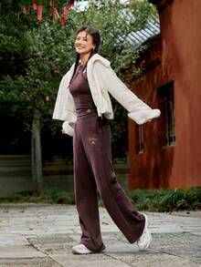 Adidas Women's Casual Versatile Loose Fit Sports Long Pants For Running And Outdoor - Red - View 2