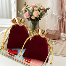 25pcs Small Premium Velvet Drawstring Bags With Gold Trim, Elegant Jewelry Storage Bags, Jewelry Storage Bags - Multicolor - View 8