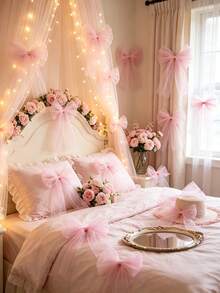 1pc/5pcs/10pcs Oversized Tulle Bow With Long Tails – Pink/White/Red/Black, Extra Large Mesh Ribbon For Outdoor Wedding/Baby Shower/Christmas Backdrop Decor, Perfect For DIY Party Decor/Gift Wrapping, Great Gift For Bride/Mom/Hostess On Any Occasion - Multiple Styles - View 8
