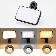 USB Rechargeable Portable LED Light With 3 Adjustable Brightness Levels, Suitable For Mobile Devices And Computers, Perfect For Mobile Photography, Selfies, Live Streaming And Video Calls - Black - View 1