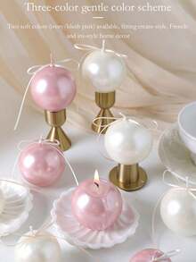 Pearl Long Candles, Pearl Gloss Smokeless Candles, New Pearl Candle Holder, Suitable For Holiday Candlelight Dinner Decoration, Wedding Venue Decoration, Birthday Party, Christmas, Halloween Holiday Party Decoration - Multiple Styles - View 9