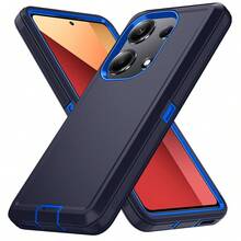 Funda de teléfono resistente de 3 en 1 de grado militar, funda protectora de Body completo resistente a golpes, antideslizante y a prueba de agua, resistente a arañazos, universal, accesorio de teléfono práctico como regalo para el Festival de Primavera y uso diario - Azul profundo - Ver 104